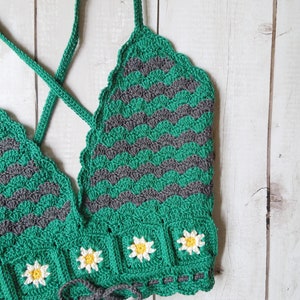 Crochet PATTERN Floral Bralette Granny Squares sizes S to L ENG_UK/ITA image 3