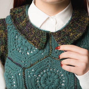 Crochet Vest PATTERN: Granny Hexagon Gilet with V-Neck (Video Tutorial)