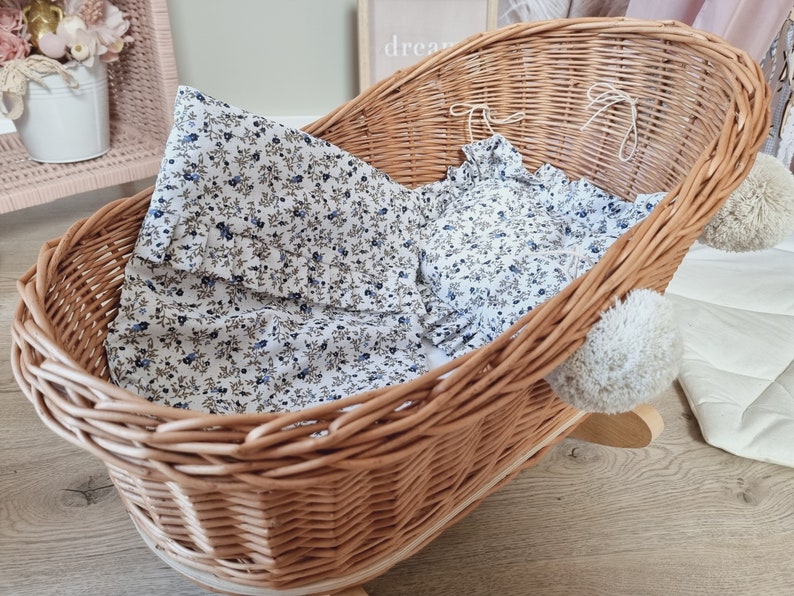 WIKLIBOX Rattan Baby Doll Bed Rattan & Beech Wood Baby Doll Etsy