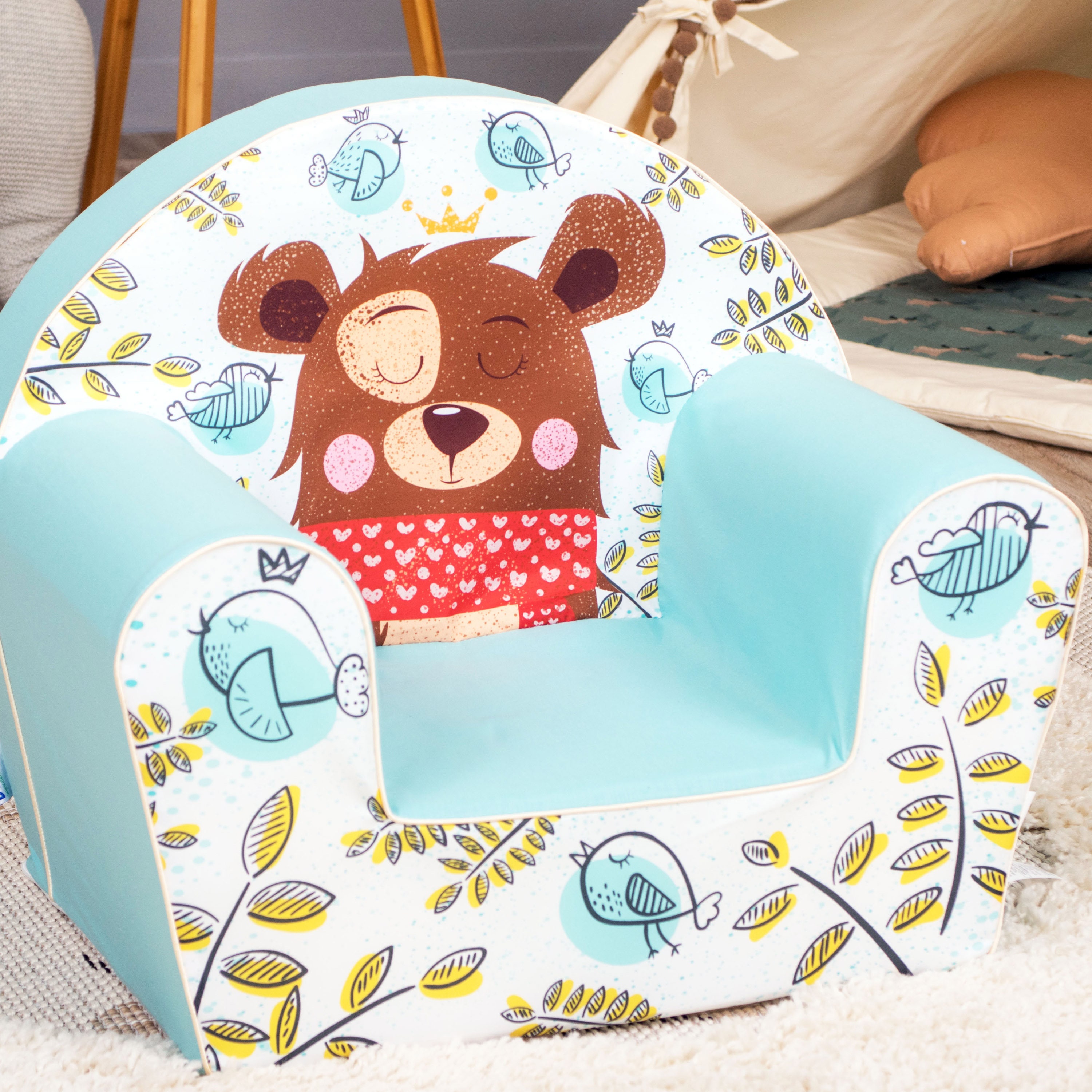  Delsit Silla para niños pequeños y sillón para niños, silla de  espuma sin marco de tamaño europeo con funda extraíble, sillas de lectura  perfectas para niños pequeños, decoración ligera de sala
