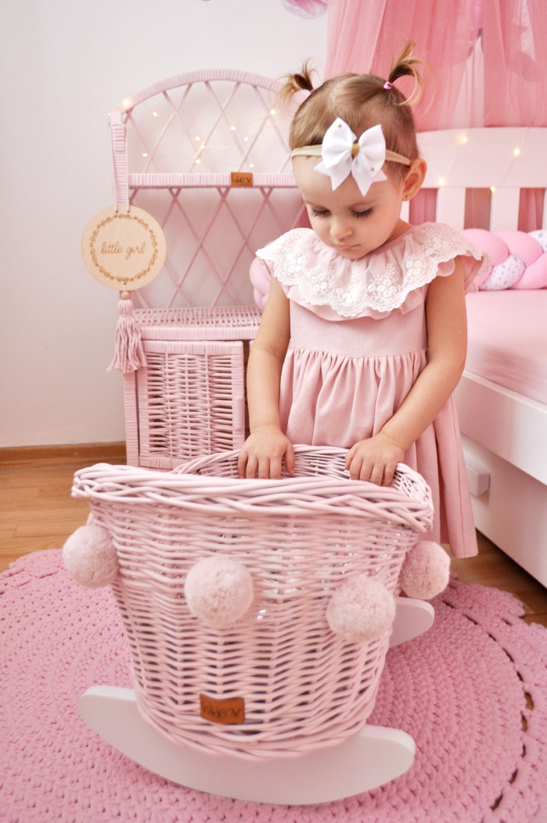 WIKLIBOX Rattan Baby Doll Bed Rattan & Beech Wood Baby Doll Etsy