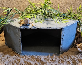 XXL Large Personalised Laser Engraved Slate Corner Cave Hide Aquarium Fish Tank Vivarium Basking Reptile Snake Tortoise Bearded Dragon Gecko