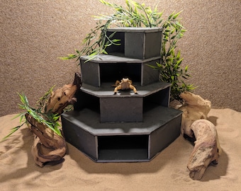 XXL Large Natural Slate Triple Corner Cave Hide Aquarium Vivarium Paludarium Pleco Clown Loach Fish Tank Reptile Lizard Gecko Newt Terrapin
