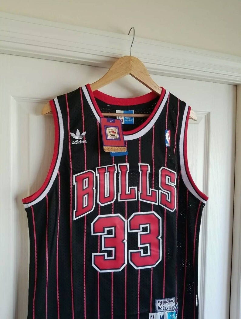 Scottie Pippen Chicago Bulls pinstripe Jersey Retro nba | Etsy