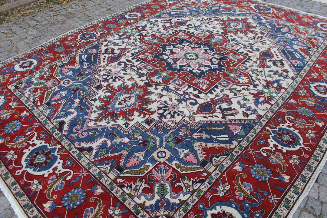 Persian Area Rug Extra Large Rug 12x16 Vintage Heriz Rug Etsy