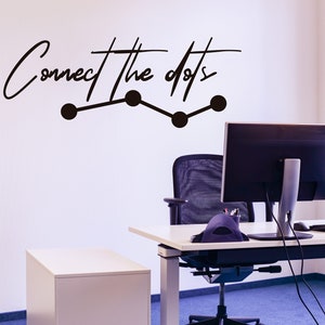 Conecte los puntos - Calcomanía de pared de vinilo, Decoración de la sala de espera, Calcomanía personalizada de letras de vinilo, Letras de pared grande, Arte de pared de letras