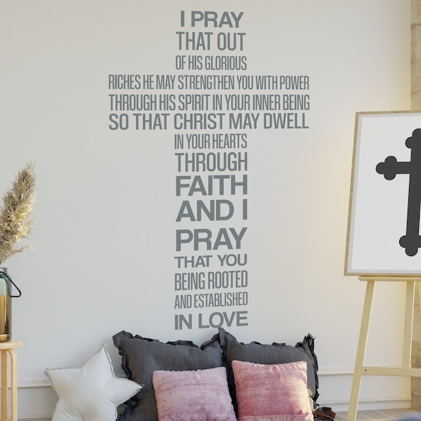 Faith and I Pray in Love Wall Decor - Walldecor - Jesus Christ  Big Wall Letters - Letter Wall Art  - Waiting Room Decoration - Custom Vinyl