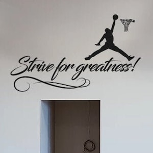 Esforzarse por la grandeza: calcomanía de pared de vinilo, decoración de sala de espera, calcomanía de letras de vinilo personalizadas, letras de pared grandes, arte de pared de letras