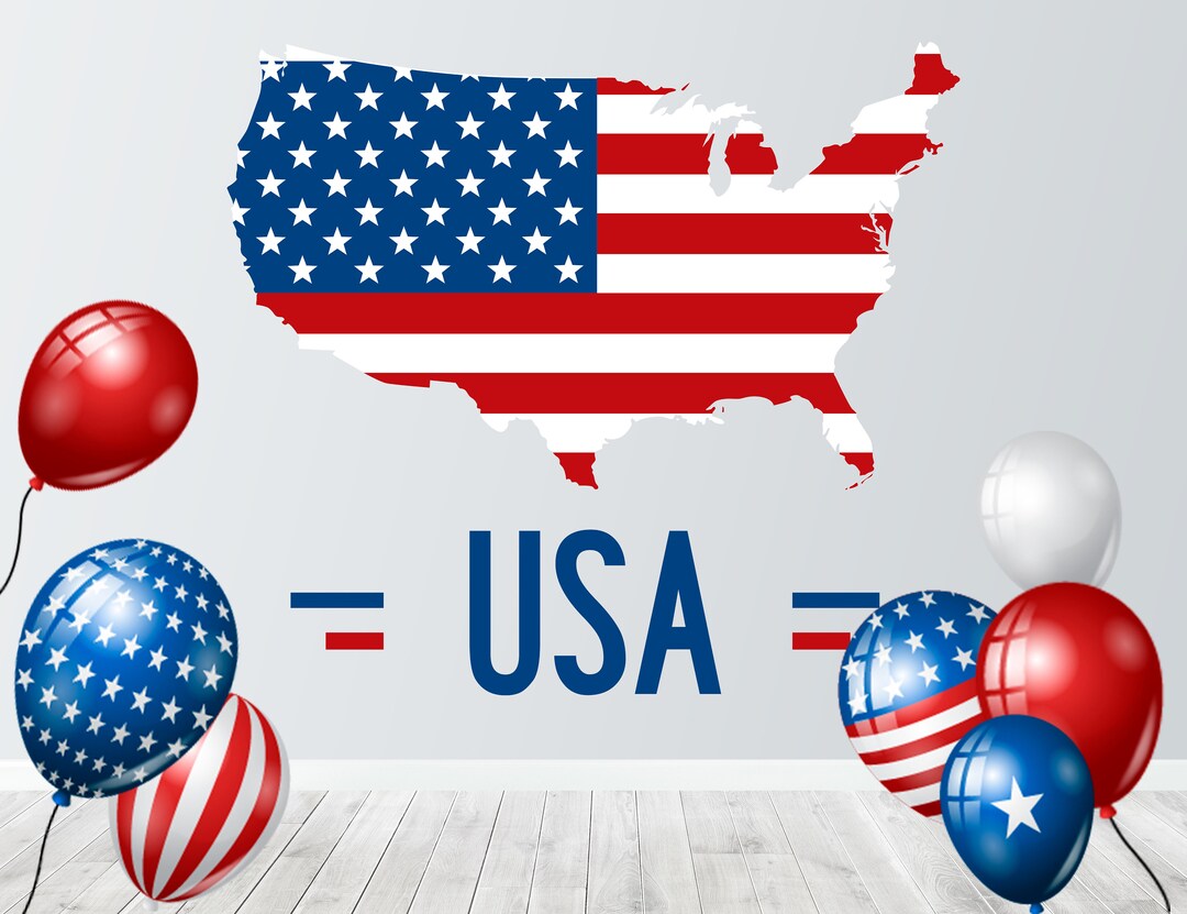 Flag USA Wall Decal Big Wall Letters United States Flag Etsy