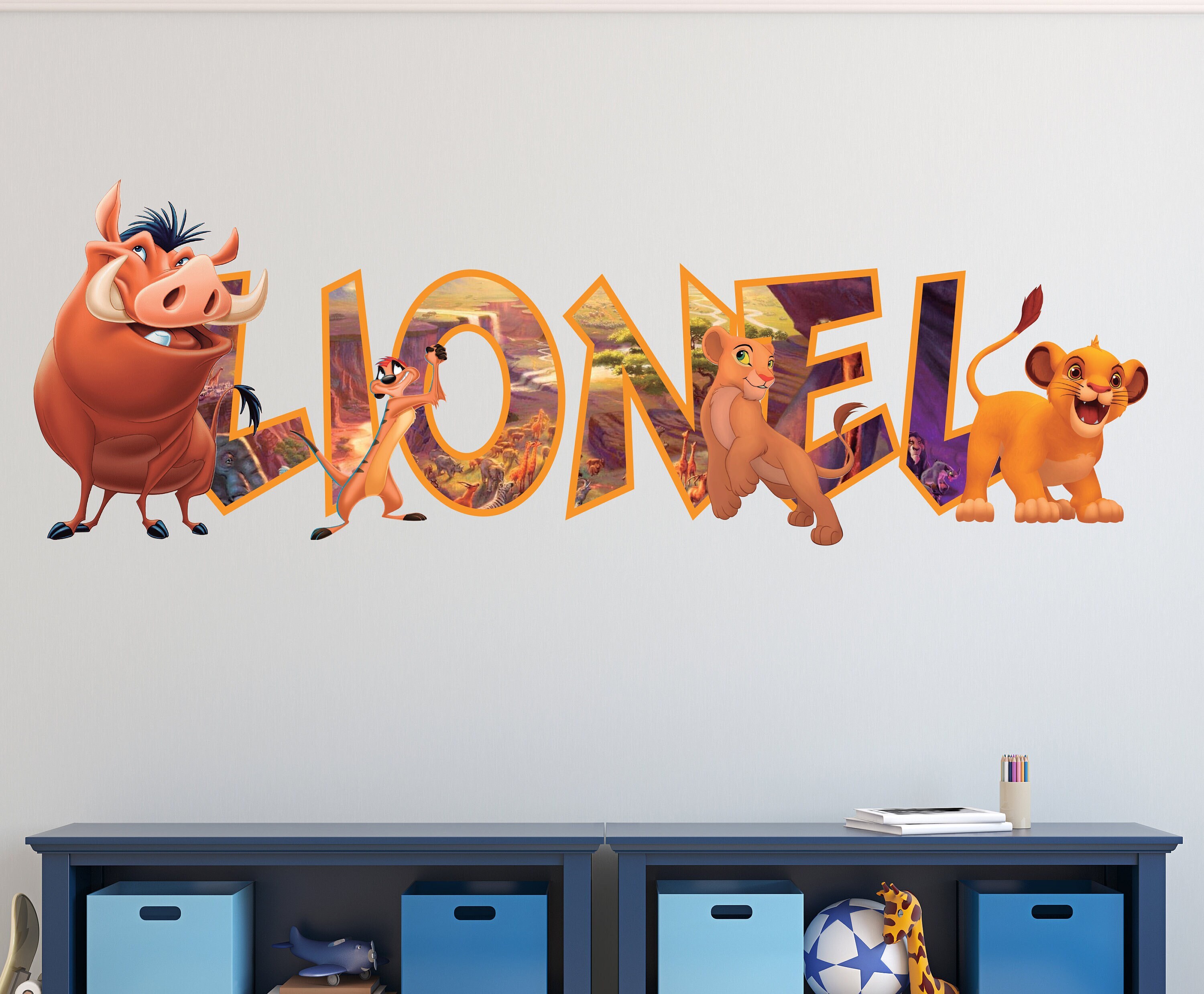 Simba Timon Pumbaa Wall Decal Custom Name Kids Wall Art - Etsy Simba Timon Pumbaa Wall Decal Custom Name Kids Wall Art - Etsy
