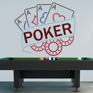 Poker Wall Decal - Grote Muur Letters - Poker Room muur decor - Aangepast Vinyl - Wachtkamer Decoratie - Poker Card Wall Art - Letter Wall Art