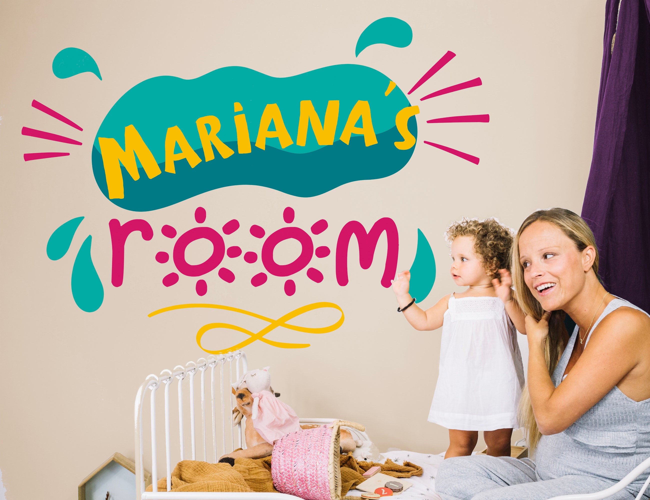 Custom Name Room Decor - Custom Name Wall Decal - Custom Name For Wall - Kids Name Decals - Custom Name for Nursery wall - Wallpaper Sticker