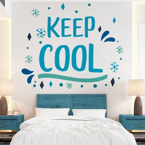 Keep Cool Wall Decals - Custom Vinyl Motivational - Walldecor - Big Wall Letters - Letter Wall Art - Decoración de la sala de espera