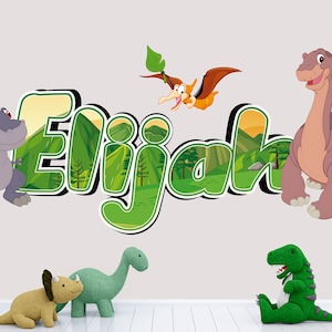 The Land Before Wall Decor - Wall Art - Wallpaper - Kids Room Decor - Custom Wall Decal - Custom Name Decal Room 3d Print - Dinosaur Decal