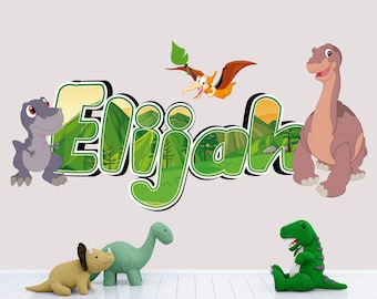 The Land Before Wall Decor - Wall Art - Wallpaper - Kids Room Decor - Custom Wall Decal - Custom Name Decal Room 3d Print - Dinosaur Decal