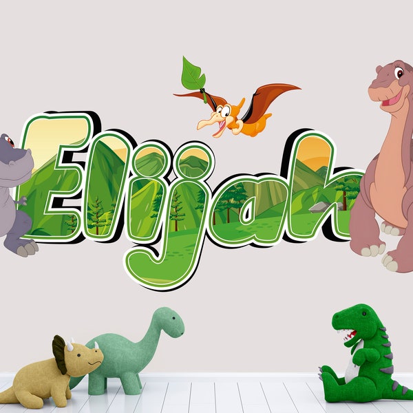 The Land Before Wall Decor - Wall Art - Wallpaper - Kids Room Decor - Custom Wall Decal - Custom Name Decal Room 3d Print - Dinosaur Decal