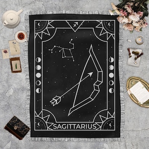 Sagittario Zodiaco Boho tessuto frange coperta, tappezzo coperta