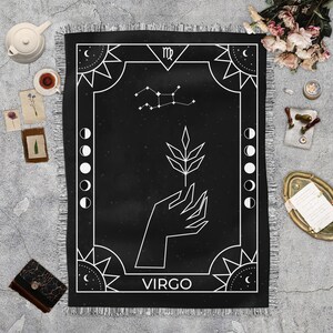 Coperta Vergine Zodiac Boho Fringe, Coperta di tapistry