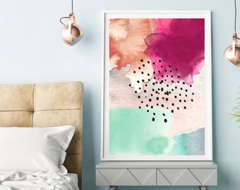 Printable Watercolor Wall Art Print, Abstract Painting, Abstract Printable Art, Modern Colorful Wall Art, Contemporary Abstract Prints