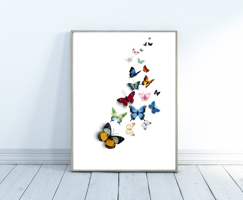 Printable Butterfly Art, Butterfly Print, Colorful Butterflies