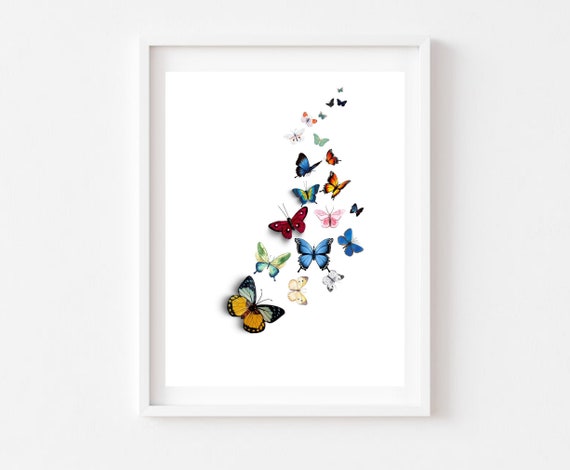 Printable Butterfly Art Butterfly Print Colorful - Etsy