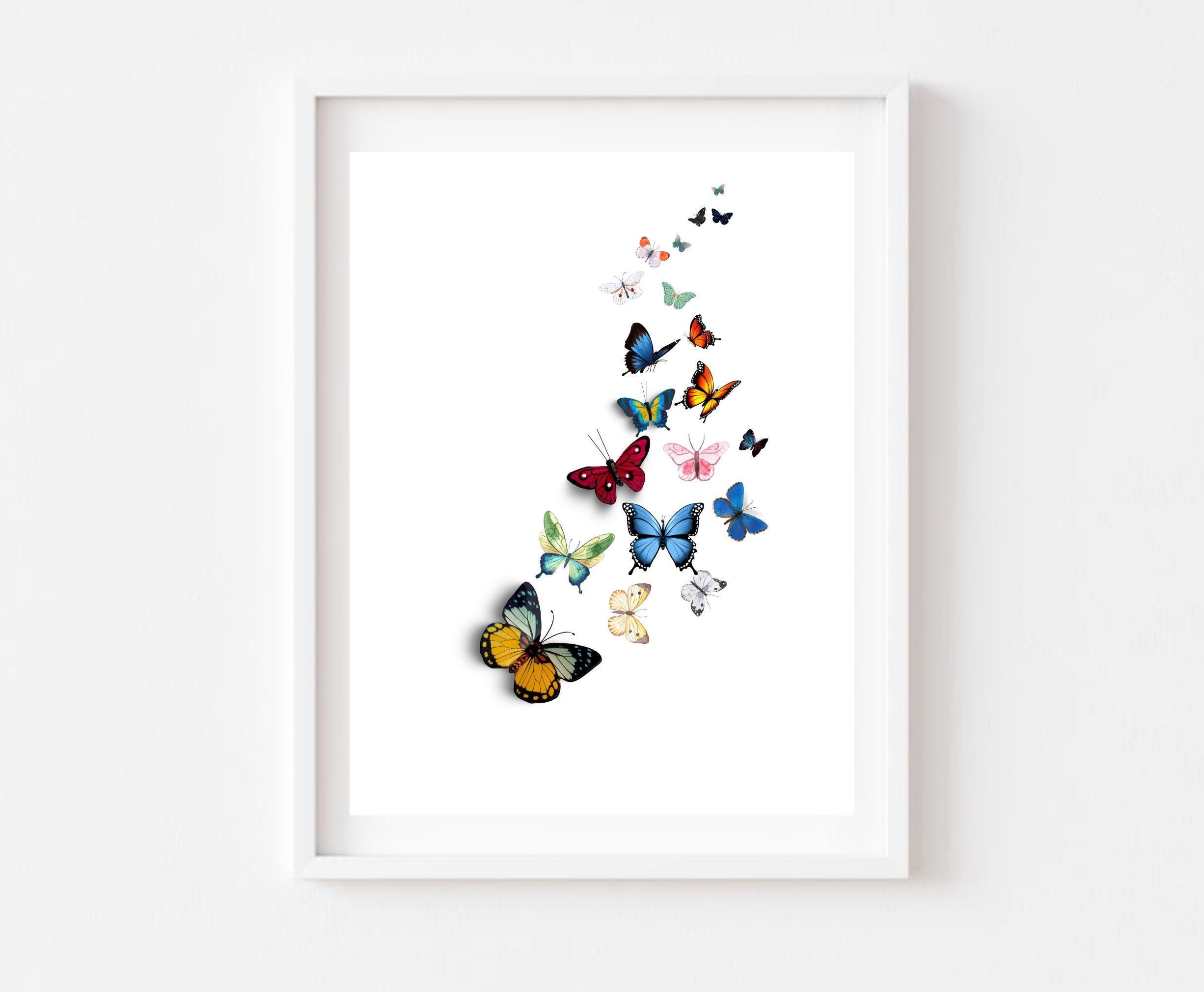Printable Butterfly Art, Butterfly Print, Colorful Butterflies