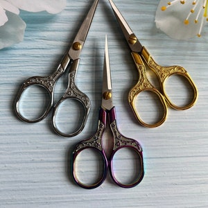 Crane Scissors, Embroidery Needlepoint Scissors, Vitange Style Scissor,  Gold Scissors, Silver Scissors, Copper Scissors 