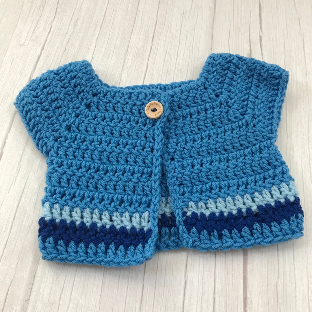 BLUE BABY SWEATER Size 612 Months Unisex Crochet Baby Etsy UK