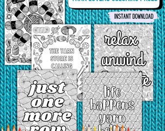 Dibujos para colorear para amantes del hilado: Diseños de crochet (Descarga PDF)