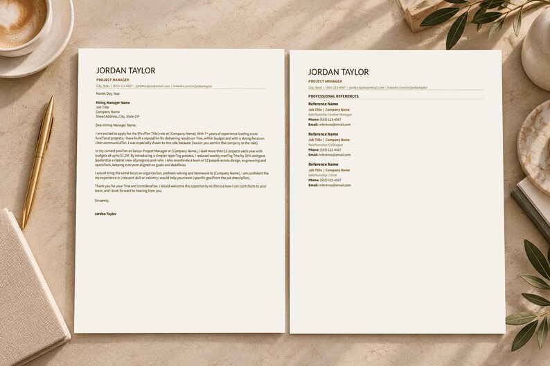 ATS Friendly Resume Template Word, Cover Letter & References Bundle ...