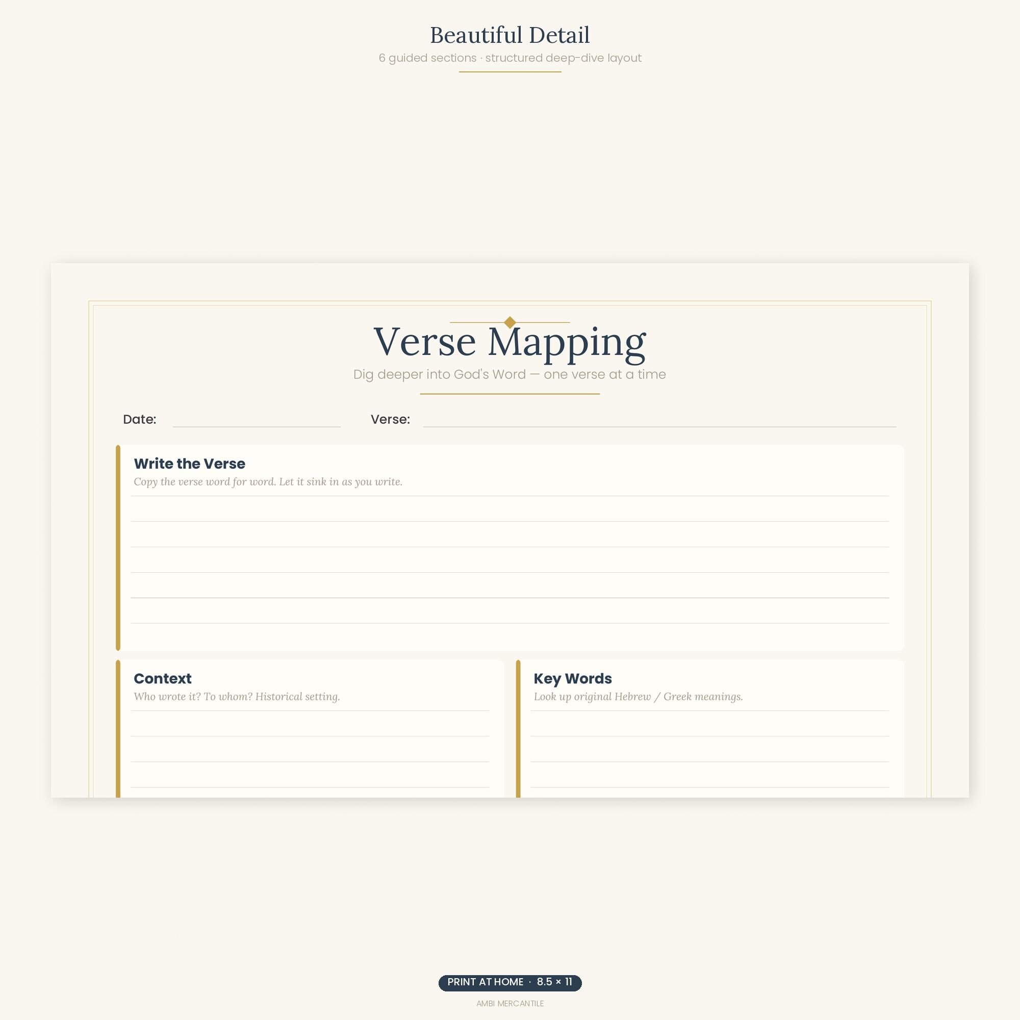 Verse Mapping Template Printable, Bible Study Worksheet, Scripture ...