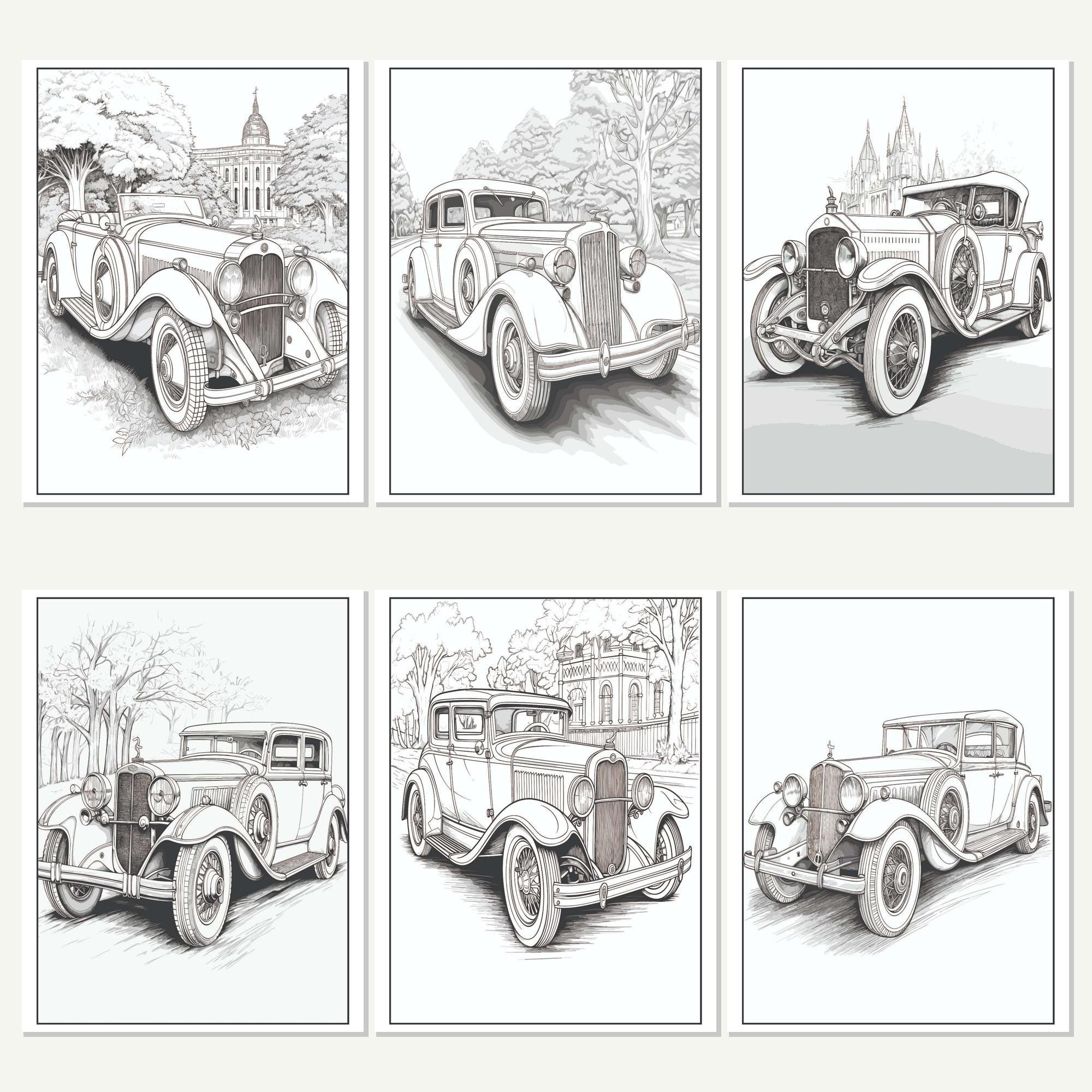 Classic Cars Coloring Book Printable PDF Digital Download - Etsy
