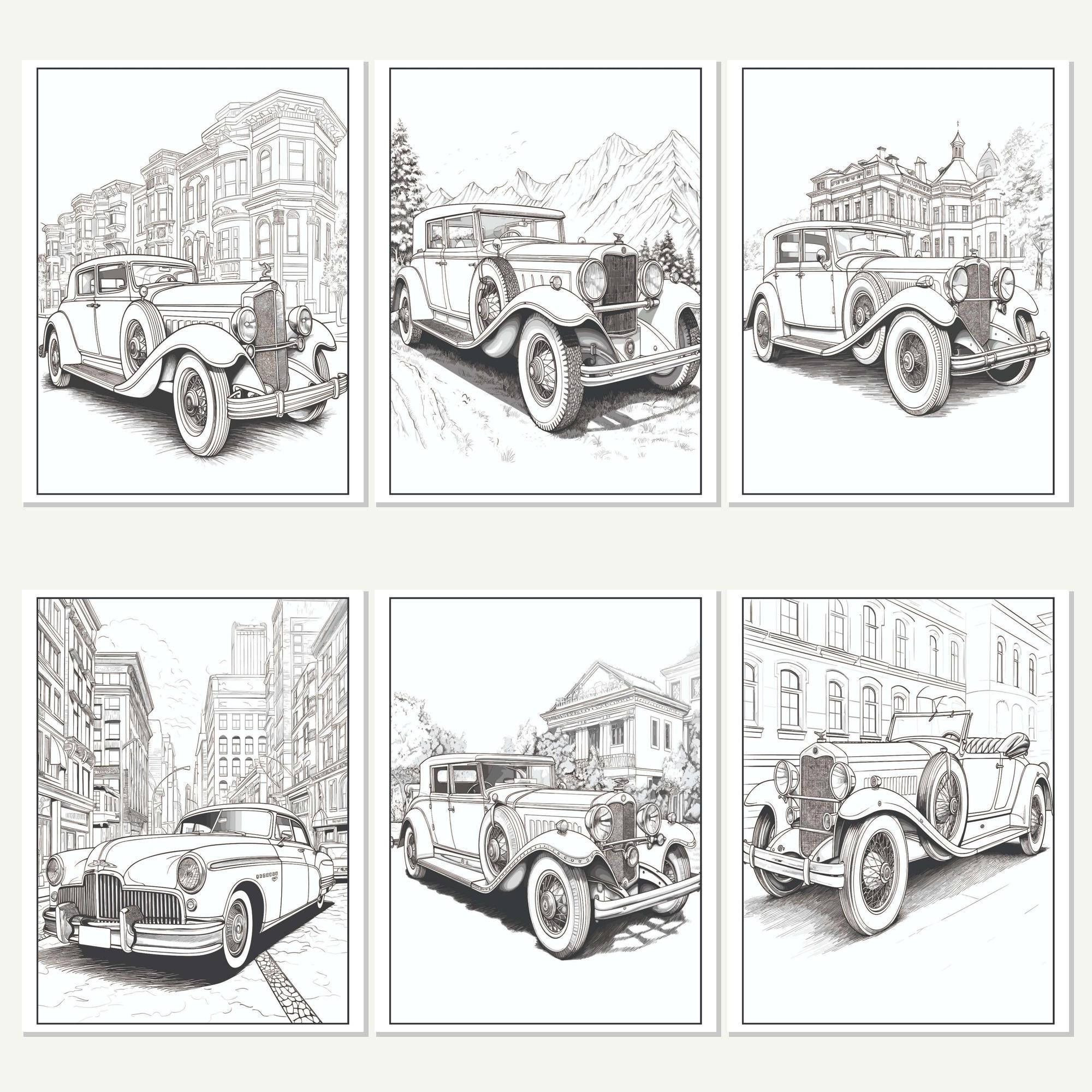 Classic Cars Coloring Book Printable PDF Digital Download - Etsy