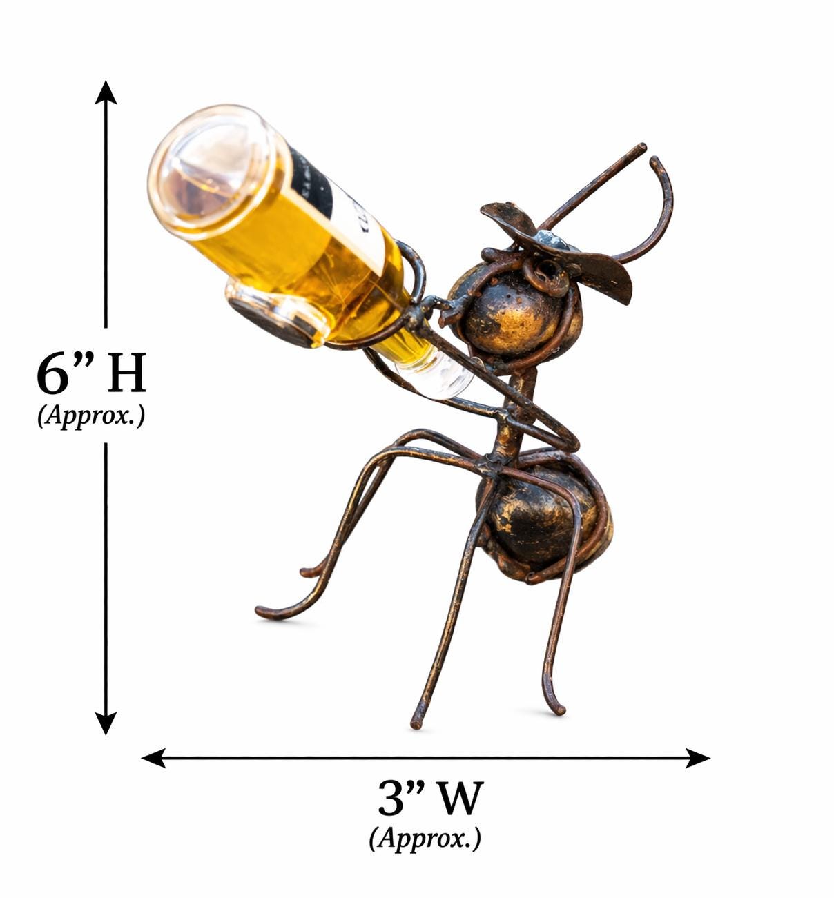 置物 Bottle bancq Ant Metal Ant Bottle Holder Rustic Handmade Recycled Metal Art Made