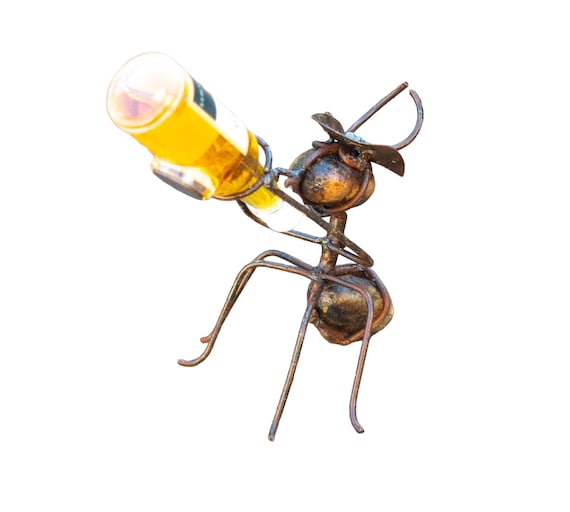 置物 Bottle bancq Ant Metal Ant Bottle Holder Rustic Handmade Recycled Metal Art Made