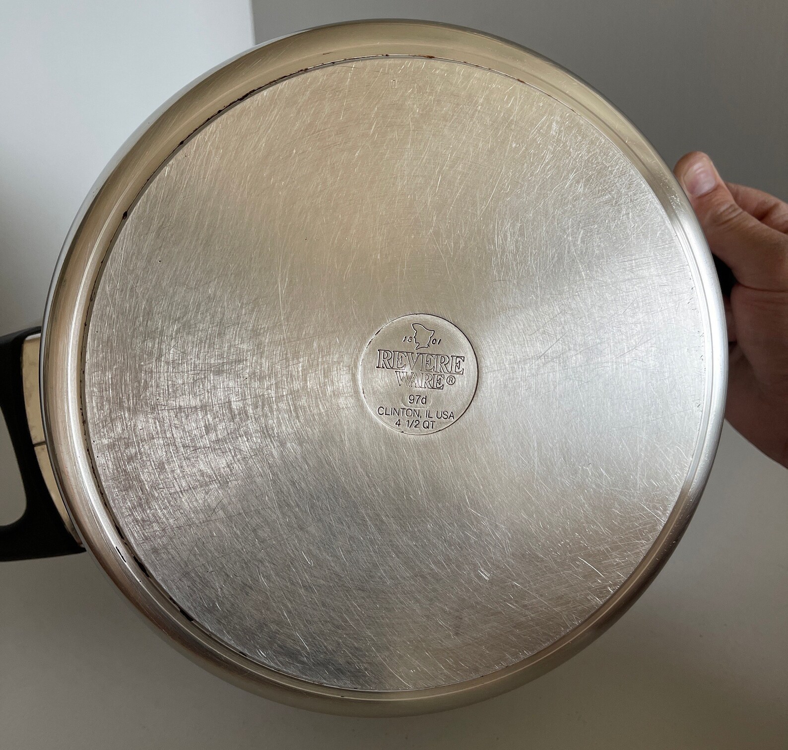 Vintage 4.5 quart Revere Ware Stainless Steel Bottom Stock. Etsy