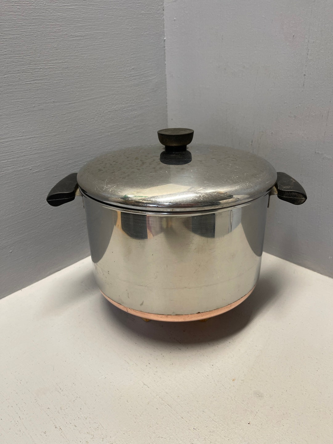 Vintage 6 Quart Revere Ware Copper Bottom Stock Pot With Lid. Etsy