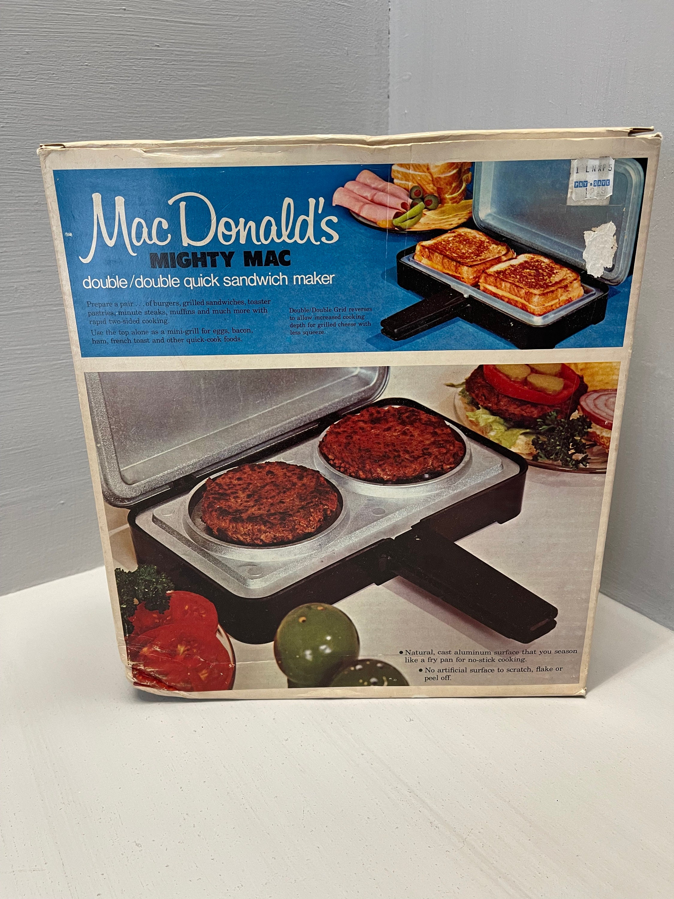 Vintage Macdonalds Might Mac Double Quick Double Sandwich Maker NEW IN BOX  