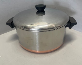 Vintage 4.5 quart Revere Ware Copper Bottom Stock Pot with Lid. Clinton ILL