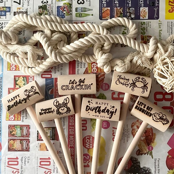 CUSTOM Engraved Crab Mallets