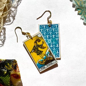 Grote Arcana-oorbellen | Rider Waite-tarotkaarten | Witchy spirituele houten oorbellen