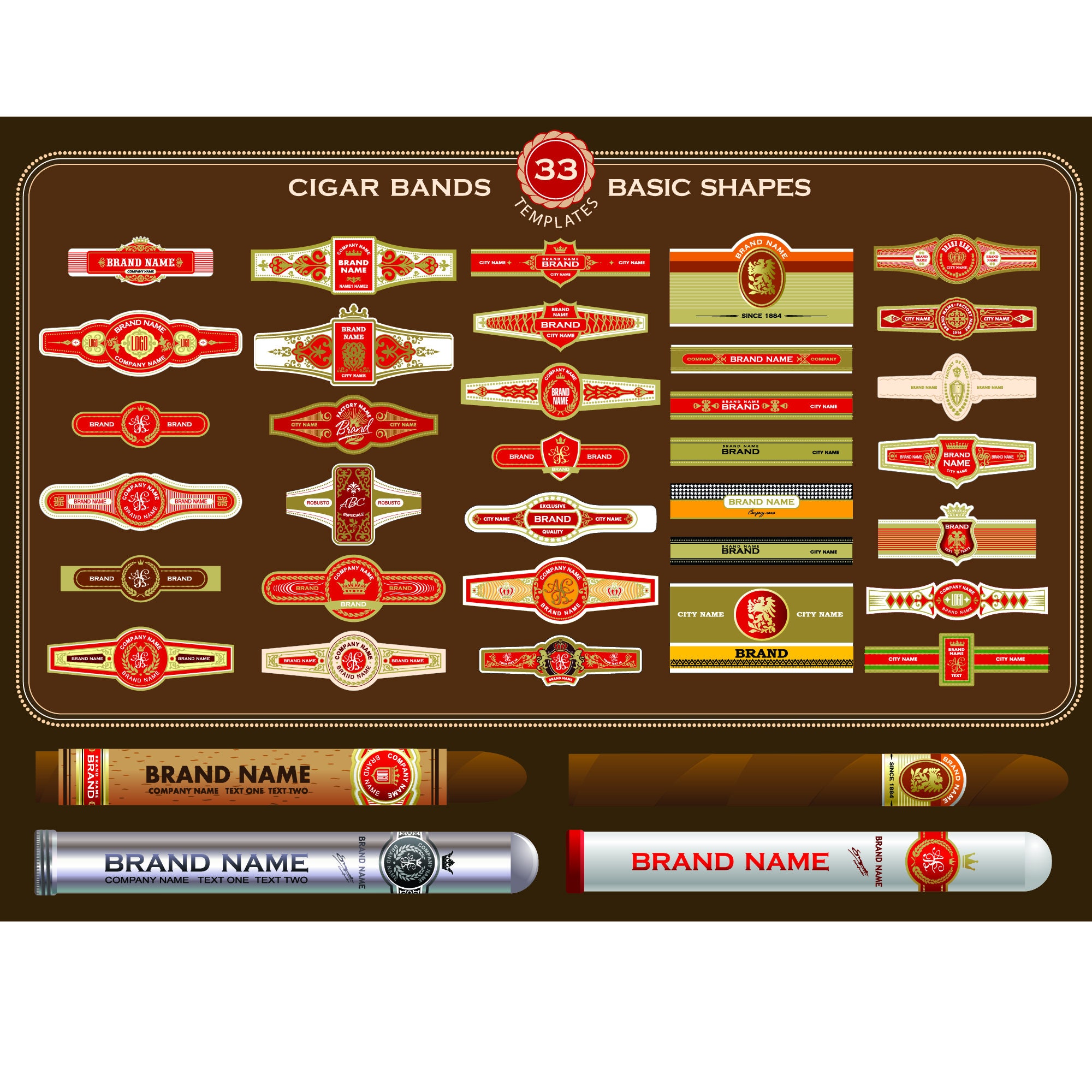 Custom Cigar Band Cigar Labels Cigar Stickers Graphic Design Etsy