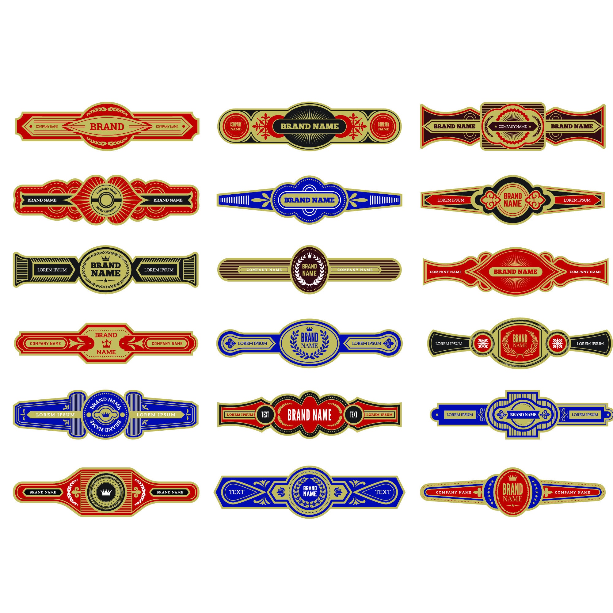 Custom Cigar Band Cigar Labels Cigar Stickers Graphic Design Etsy