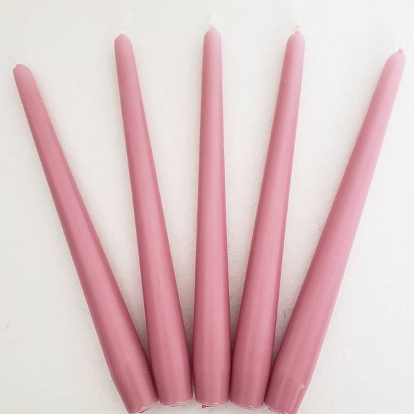 x3 x4 x6 Rose Pink Non- Drip Taper Candlesticks Bulk | Wedding Pink Decor | Dinner Party | Vegan Candle Gift Set | Pink shades | Table Decor