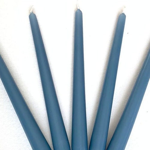 X3 X4 X6 Dusty Blue Spring Taper Candles Easter Candles Etsy