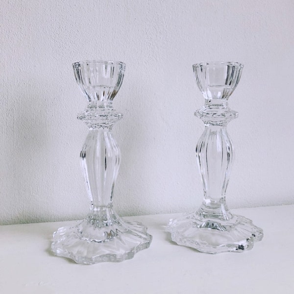 Clear Glass Dinner Candle Holder | Wedding Candle Holder | Wedding Decor | Candlestick Holder | Candle Container | Table Decor |