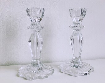 Clear Glass Dinner Candle Holder | Wedding Candle Holder | Wedding Decor | Candlestick Holder | Candle Container | Table Decor |