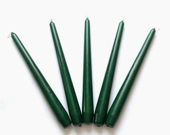x3 x4 x6 Forest Green Candles | Taper Candles | Green Candlesticks | Grass Green Candles | Christmas Table Decor | Dinner Vegan Candle |Gift