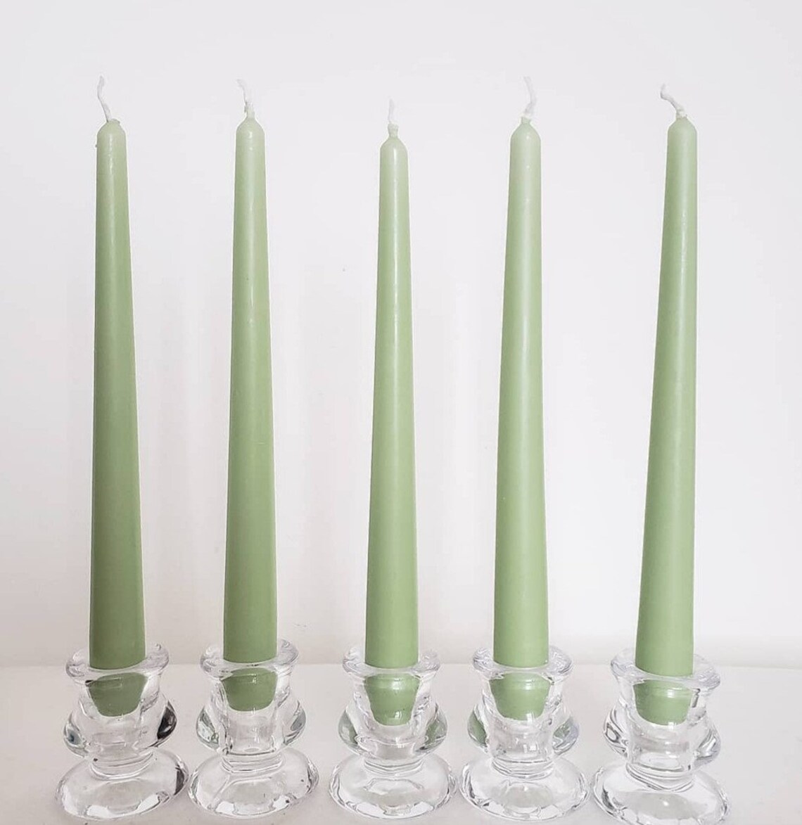 X3 X4 X6 Mint Green Candles Taper Candles Pastel Green Etsy