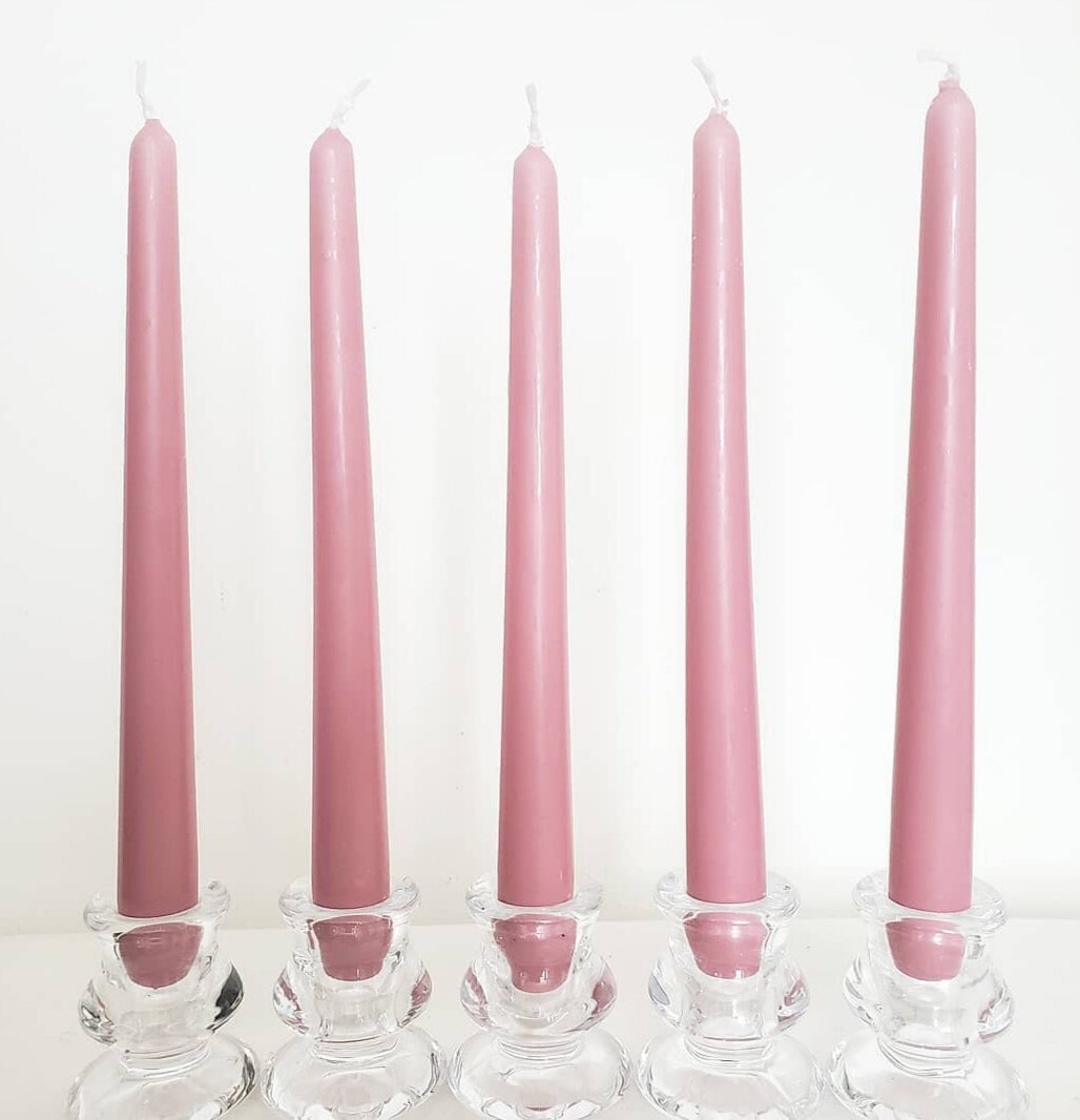 X3 x4 x6 Blush Pink Pink Taper Candles Candlesticks Etsy